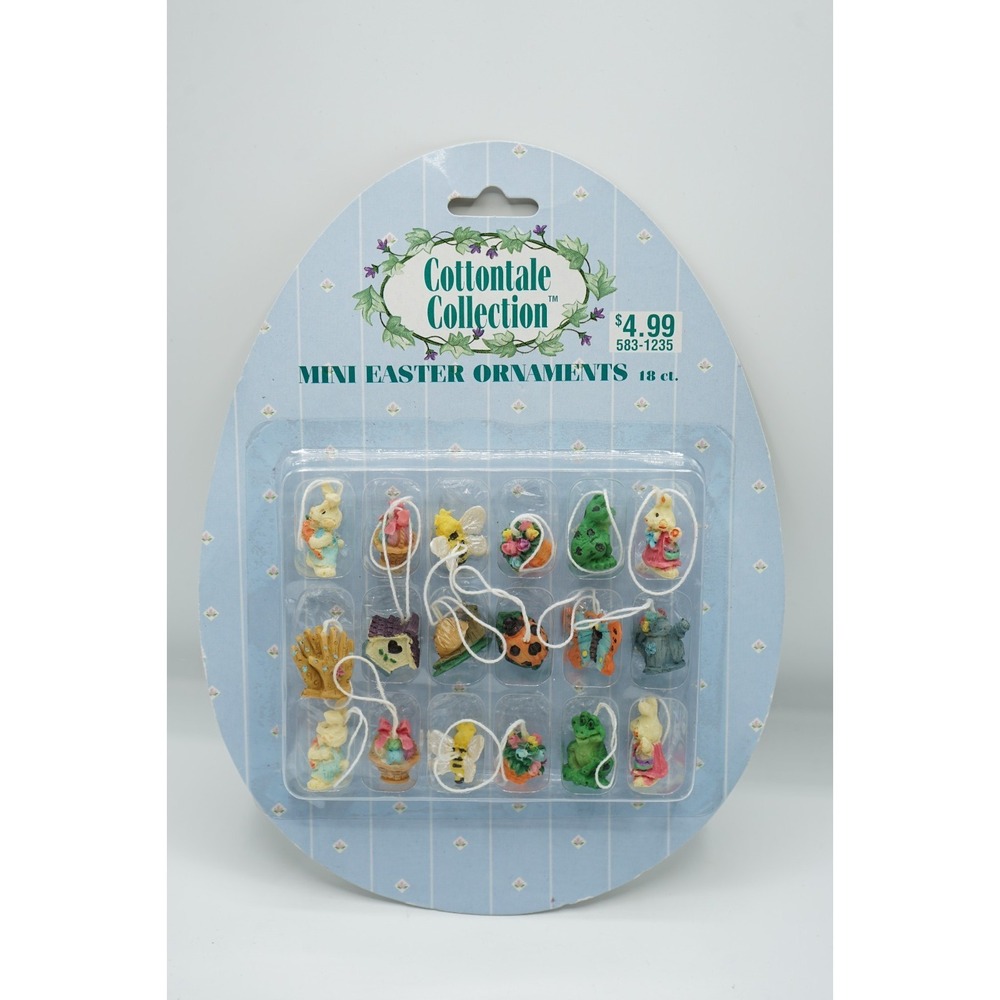 Vintage Cottontale Collection Mini Easter Ornaments 18 Pieces